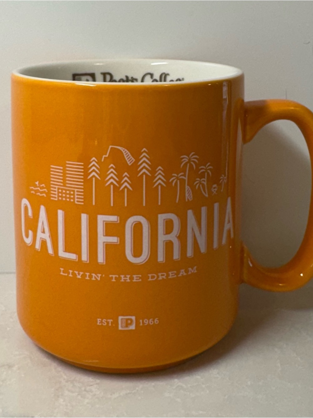 Peet's Coffee Orange “California Livin' The Dream" Mug 16oz